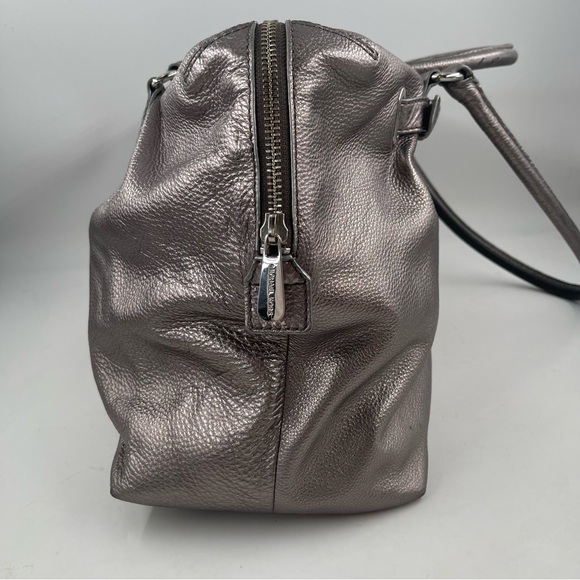 Michael Kors Hamilton Weekender Extra Large Gorgeous Pewter Pebbled Leather Bag - Picture 5 of 16